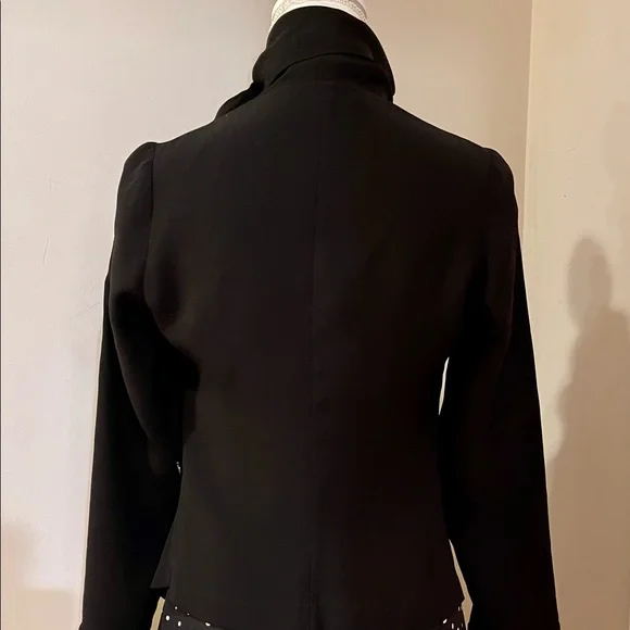 Morgane Le Fay Black Silk Asymmetrical Drape Front Jacket, size S - Picture 8 of 14